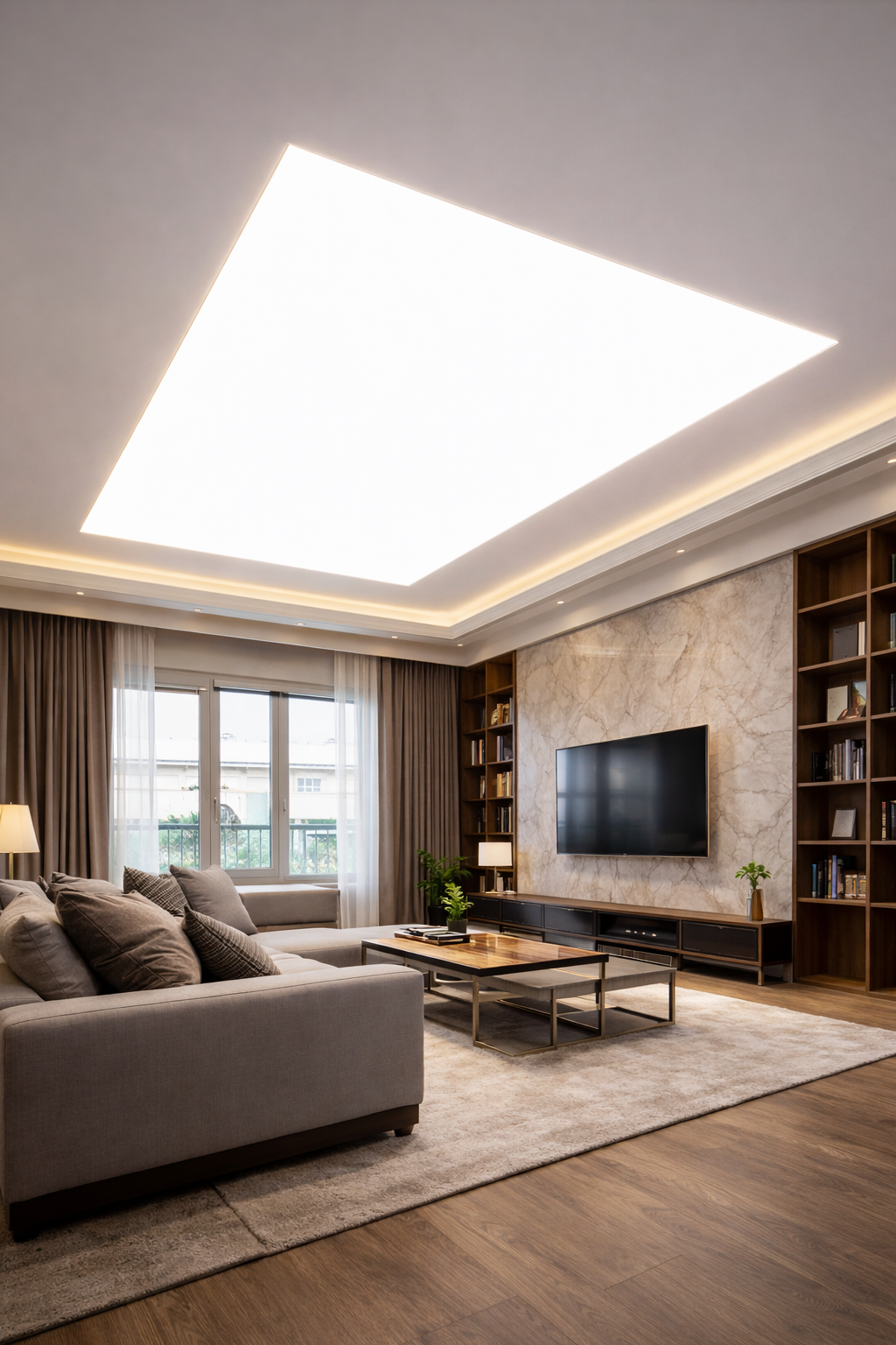 Fertige Spanndecke nach Montage – sauber und hochwertig